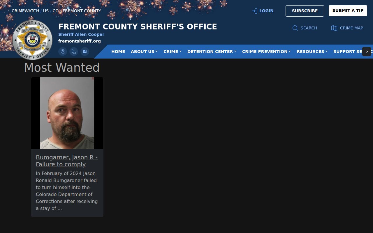 Fremont County wanted fugitives official sheriff list