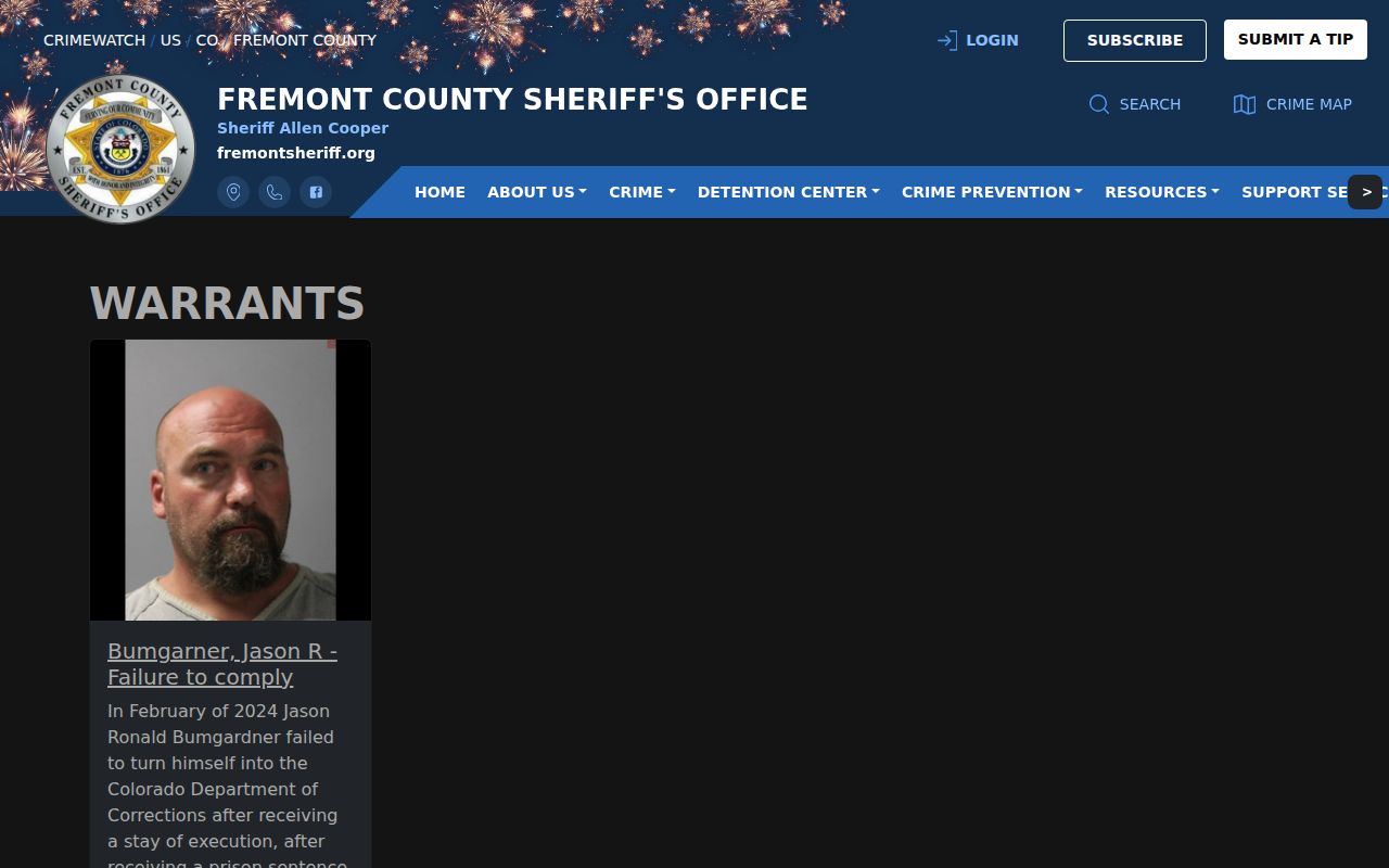Fremont County official published warrant feed